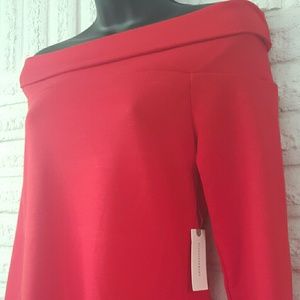 Anthropologie Cold Shoulder Red Sweater Shirt